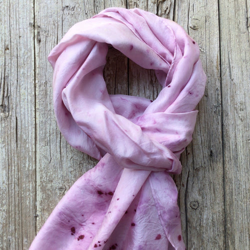 Pink Spotted Silk Scarf