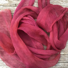 Load image into Gallery viewer, Burgundy ~ Crimson Crinkled Silk Ribbon
