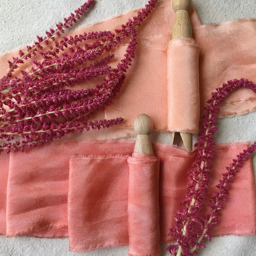 Coral Silk Ribbons ~ 2 Shades