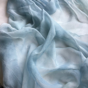 REDUCED TO CLEAR ~ Blue Silk Chiffon Table Runner
