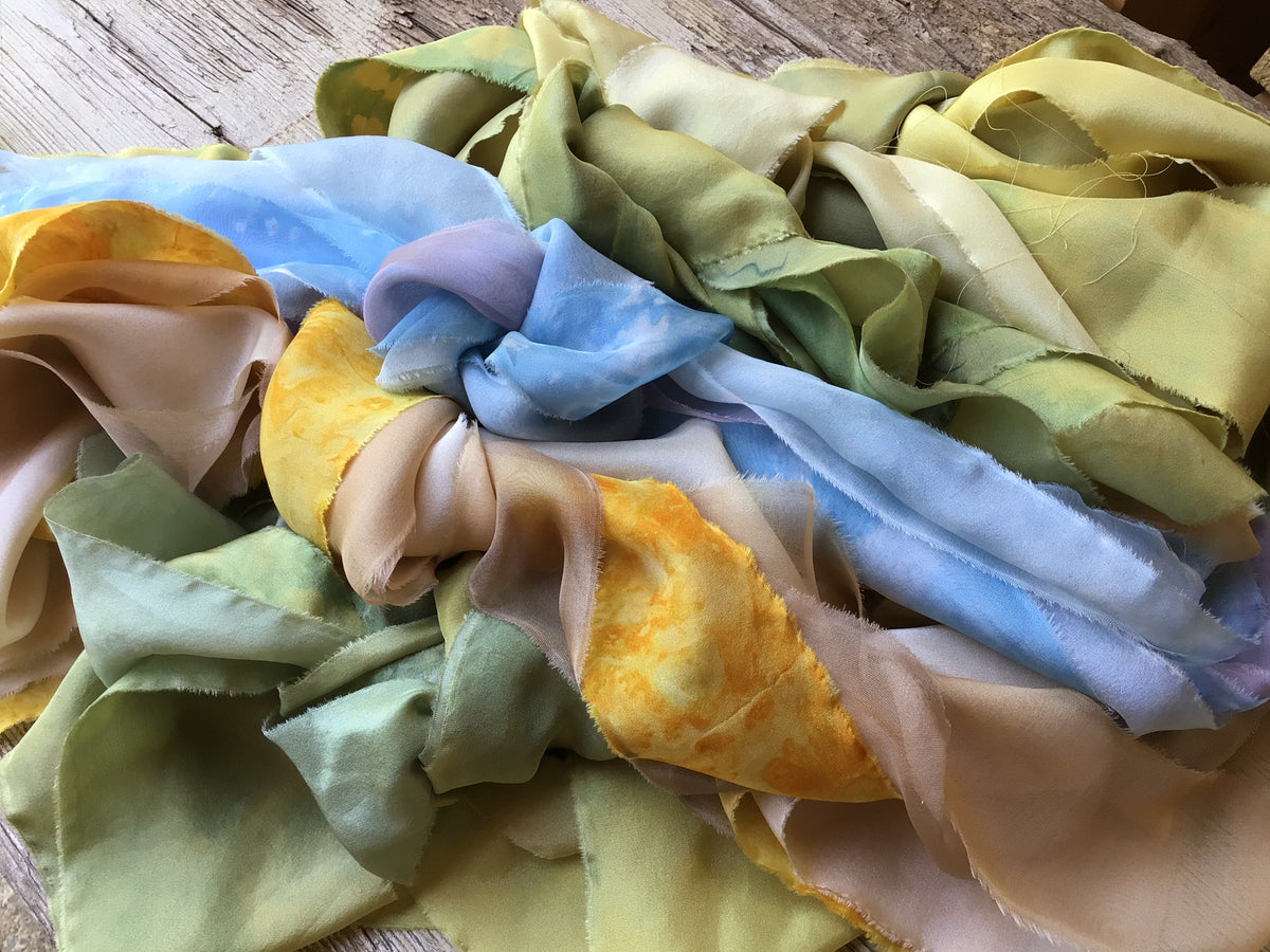 Bunches of Silk Ribbons – Pomegranate Colours