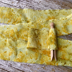 Patterned Chamomile Silk Ribbons ~ Yellows