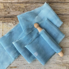 Load image into Gallery viewer, Medium Blue Silk Ribbon