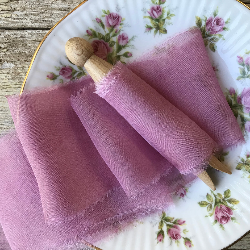 Pink Silk Chiffon Ribbons: Pink, Medium & Pale