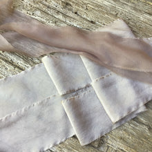 Load image into Gallery viewer, Silvery beige silk &amp; silk chiffon ribbons