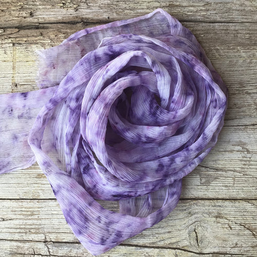 Cinta de seda arrugada estampada