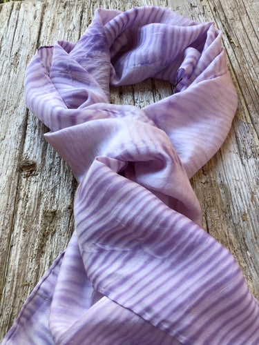 Purple Striped Silk Scarf