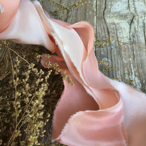 Peach Silk Ribbons ~ Peach & Pale Peach