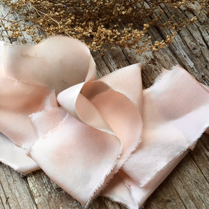 Peach Silk Ribbons ~ Peach & Pale Peach