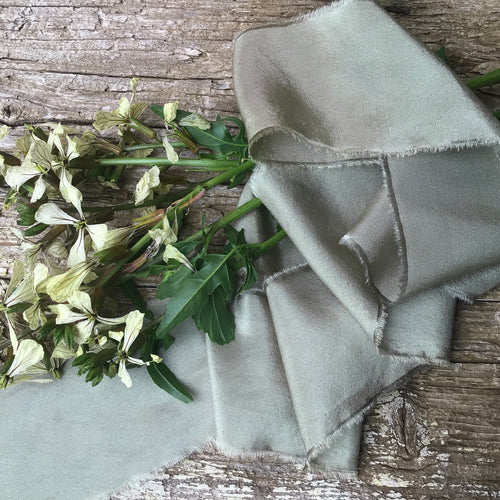 Sage Olive Green Silk Ribbons
