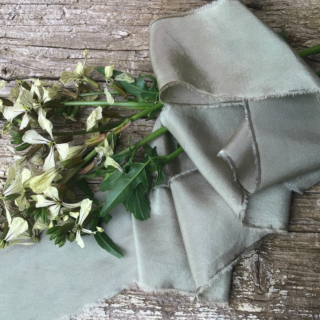 Sage Olive Green Silk Ribbons