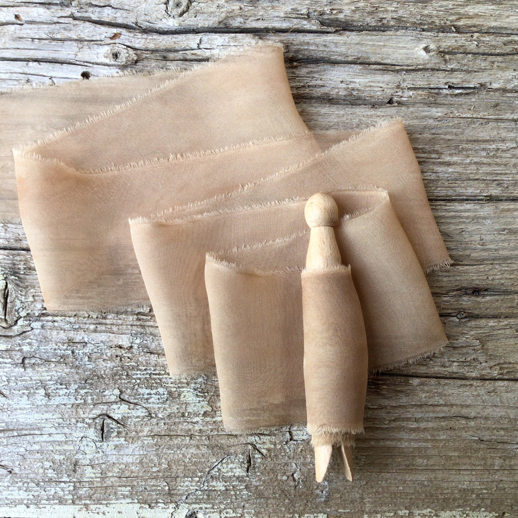 Brown & Pale Brown Silk Chiffon