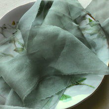 Load image into Gallery viewer, Olive Green Silk Chiffon