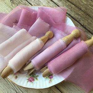 Lazos de gasa de seda, Rosa: rosa, medio y muy pálido 