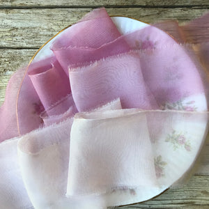 Lazos de gasa de seda, Rosa: rosa, medio y muy pálido 