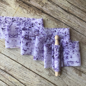 Cinta de seda estampada morada