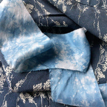 Load image into Gallery viewer, SHORT Patterned Indigo Silk Ribbons