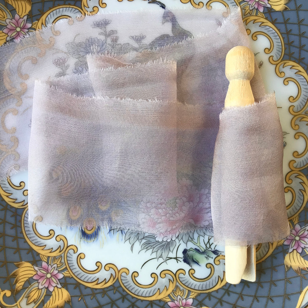 Mauve Silk Chiffon Ribbon