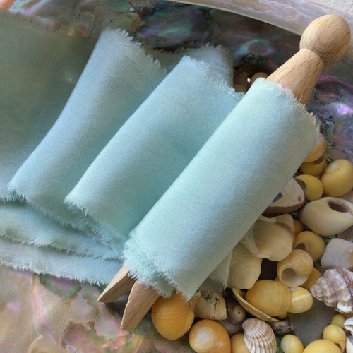 Hierba Pastel ~ Lazos de seda, azul huevo de pato