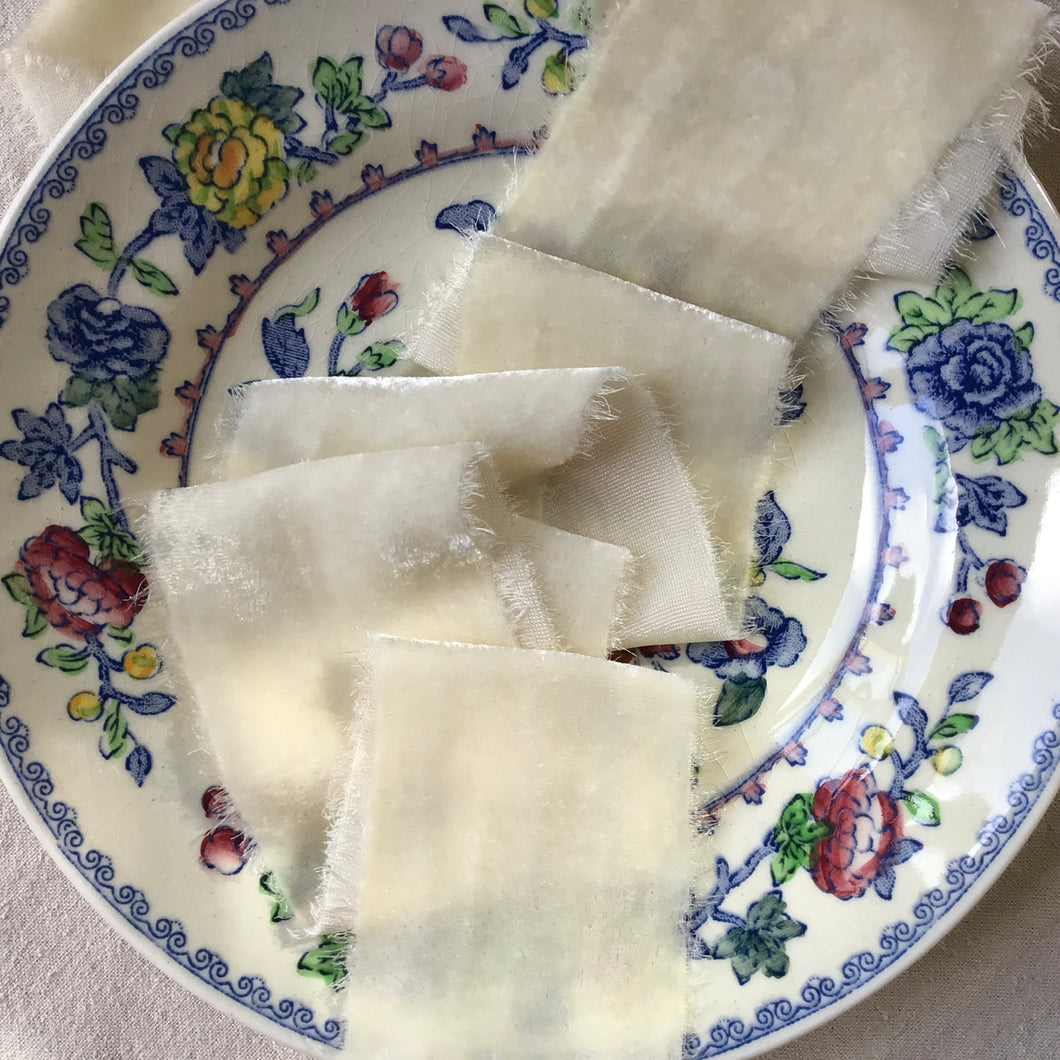 Ivory Silk Velvet Ribbon