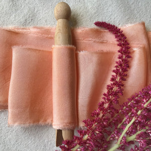 Coral Silk Ribbons ~ 2 Shades