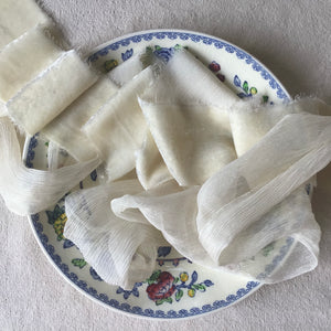 Ivory Silk Velvet Ribbon