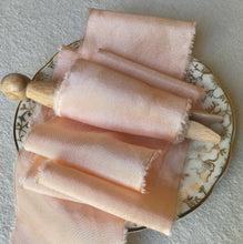 Load image into Gallery viewer, Peach Silk Ribbons ~ Peach &amp; Pale Peach