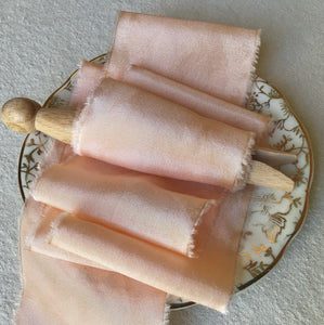 Peach Silk Ribbons ~ Peach & Pale Peach