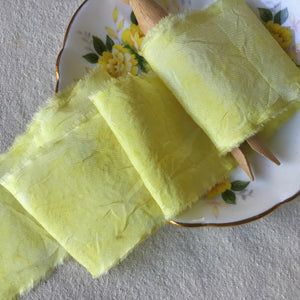Yellow Patterned Silk Ribbon