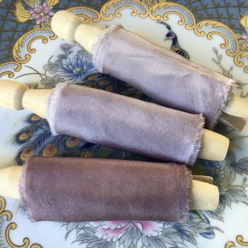 Mauve Silk Ribbons ~ 3 Shades