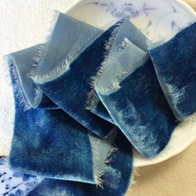 Load image into Gallery viewer, Dark Blue Silk Velvet Ribbon