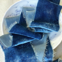 Load image into Gallery viewer, Dark Blue Silk Velvet Ribbon