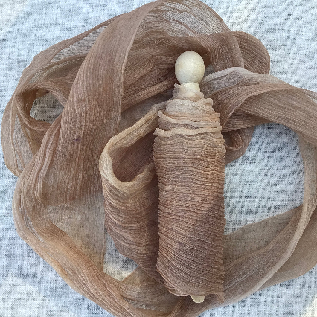 Mushroom & Brown Crinkled Silk Ribbons