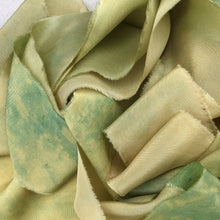 Load image into Gallery viewer, Metallic Yellow Green Silk Ribbon