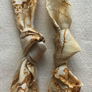 Pañuelos Pequeños de seda, color metal oxidado  ~ Pañuelos de bolsillo