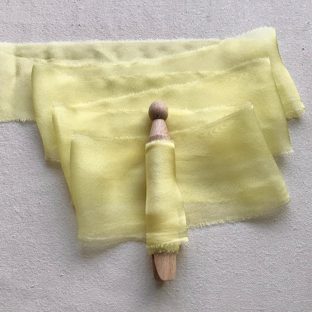 Yellow Silk Chiffon Ribbons ~ Gold & Lemon