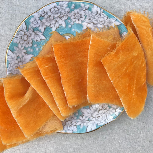 Lazos de terciopelo de seda  Naranja