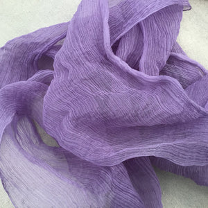 Purple Crinkled Silk Ribbons