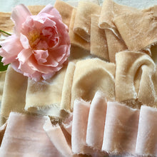 Load image into Gallery viewer, Dark Champagne Silk Velvet Ribbon