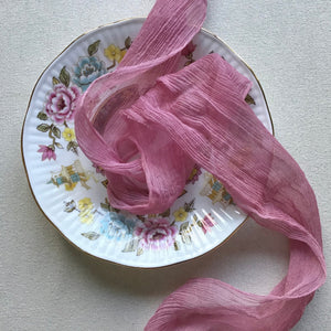 Berry Crinkled Silk Chiffon
