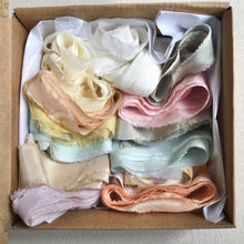 Load image into Gallery viewer, A box of narrow silk ribbons ~ Pastels or Brights