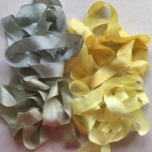 Load image into Gallery viewer, Set of 4 narrow ribbons ~ Greens &amp; Yellows