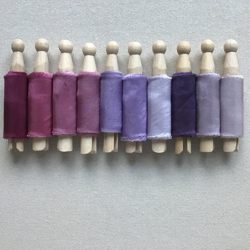 Boxed set of 10 Silk & Silk Chiffon Ribbons