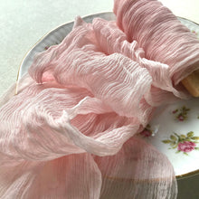 Load image into Gallery viewer, Pale Pink Crinkled Silk Chiffon