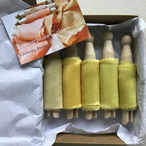 Boxed set of 5 Silk & Silk Chiffon Ribbons