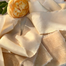 Load image into Gallery viewer, Champagne Silk Velvet Ribbon