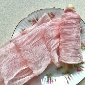 Pale Pink Crinkled Silk Chiffon