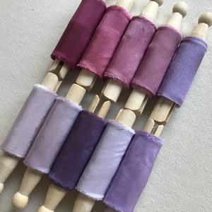 Boxed set of 10 Silk & Silk Chiffon Ribbons
