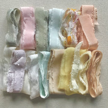 Load image into Gallery viewer, A box of narrow silk ribbons ~ Pastels or Brights