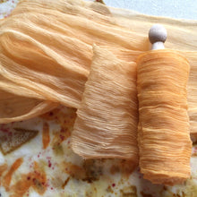 Load image into Gallery viewer, Apricot Crinkled Silk Chiffon